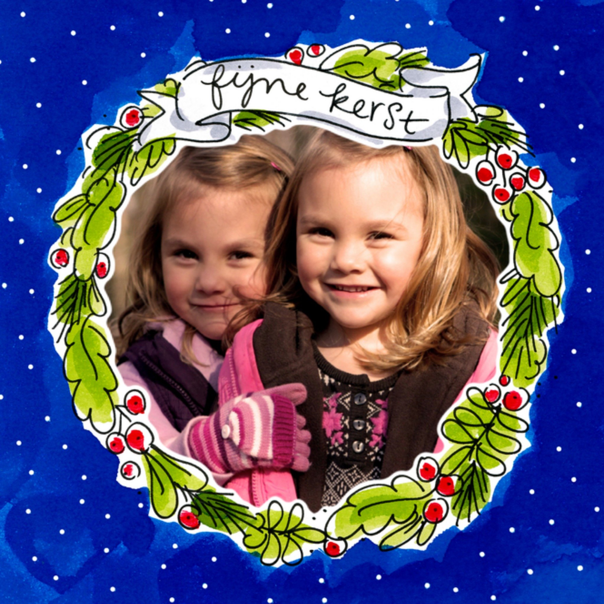 Kerstkaart Krans Blond Amsterdam