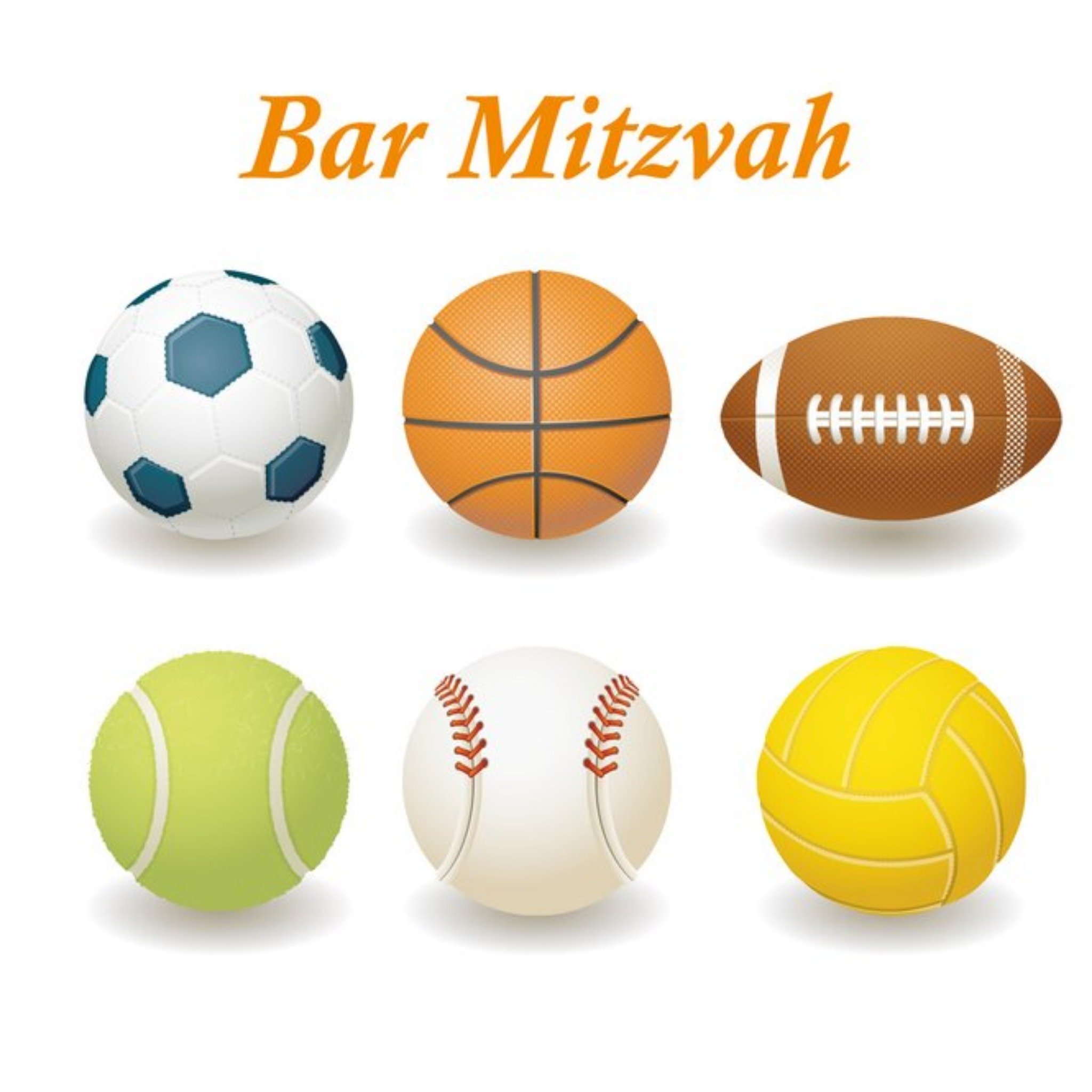 Davora Bar Mitzvah kaart Sport ballen Vierkante Kaart Davora Ltd