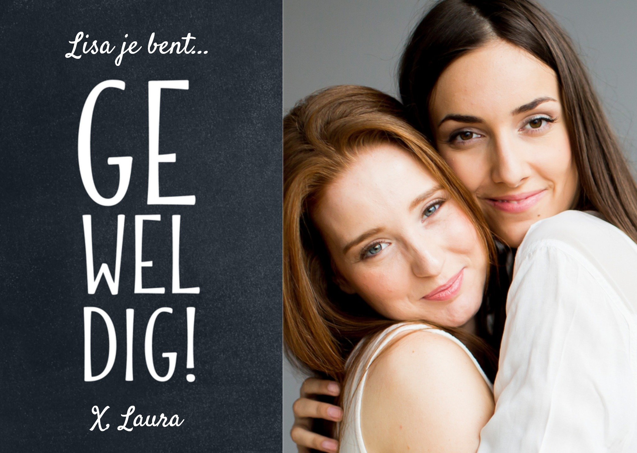 Bedanktkaart met foto en naam Kaart Luckz