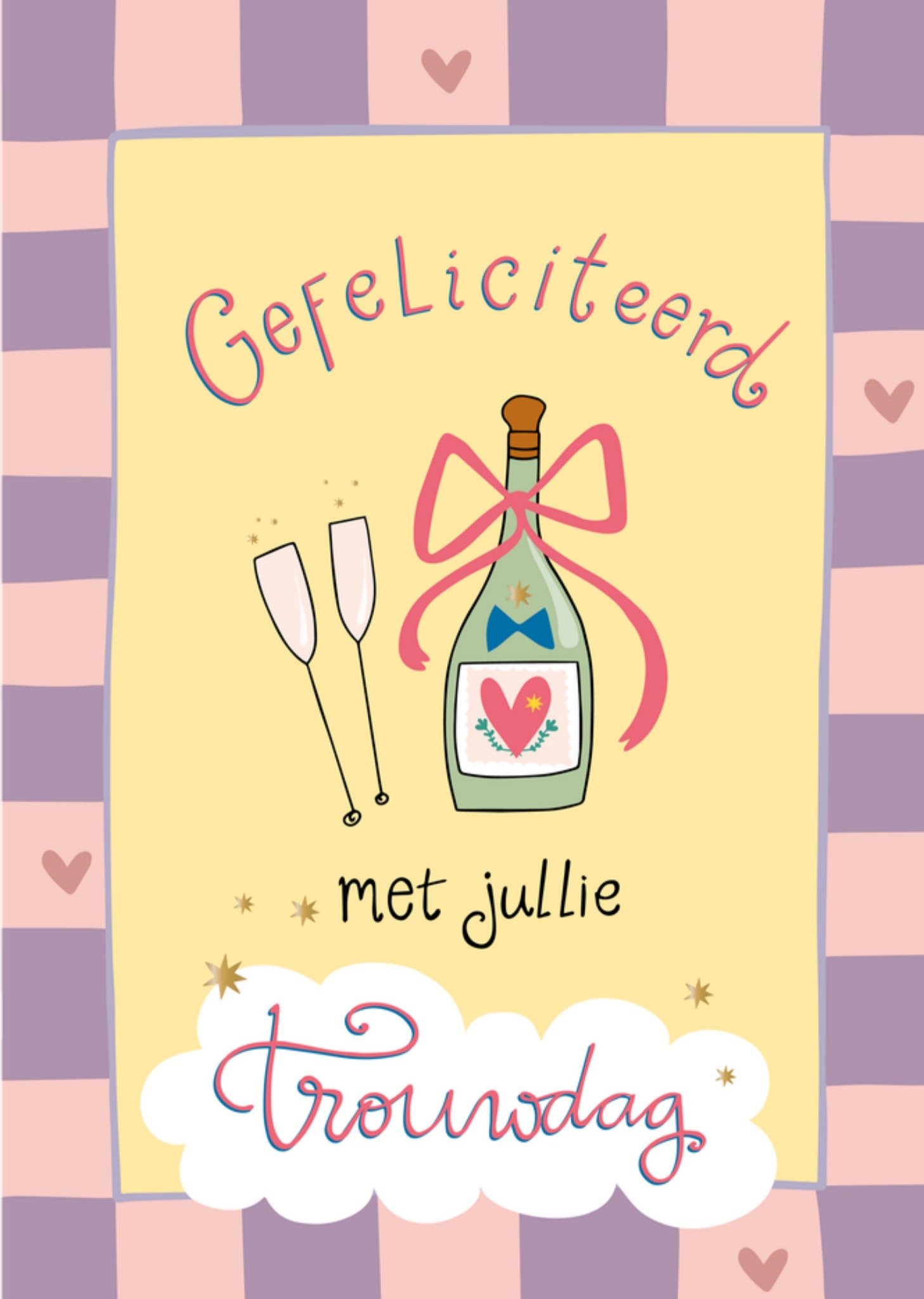 Huwelijkskaart Gefeliciteerd met jullie trouwdag Kaart Funny Side Up