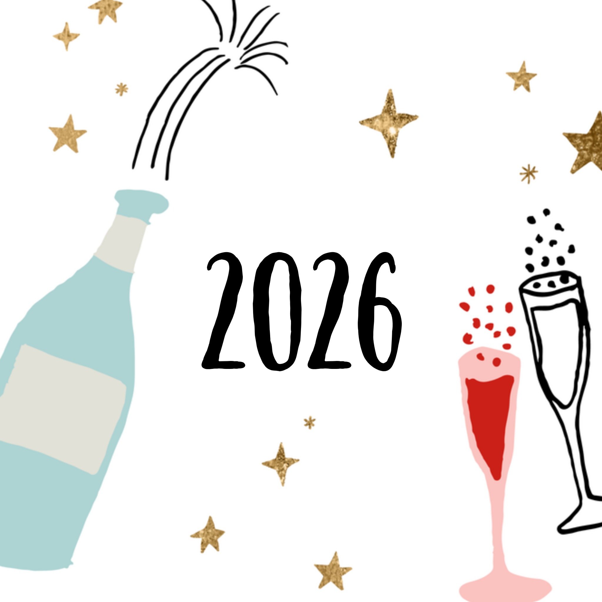 Greetz Nieuwjaarskaart jaartal Vierkant