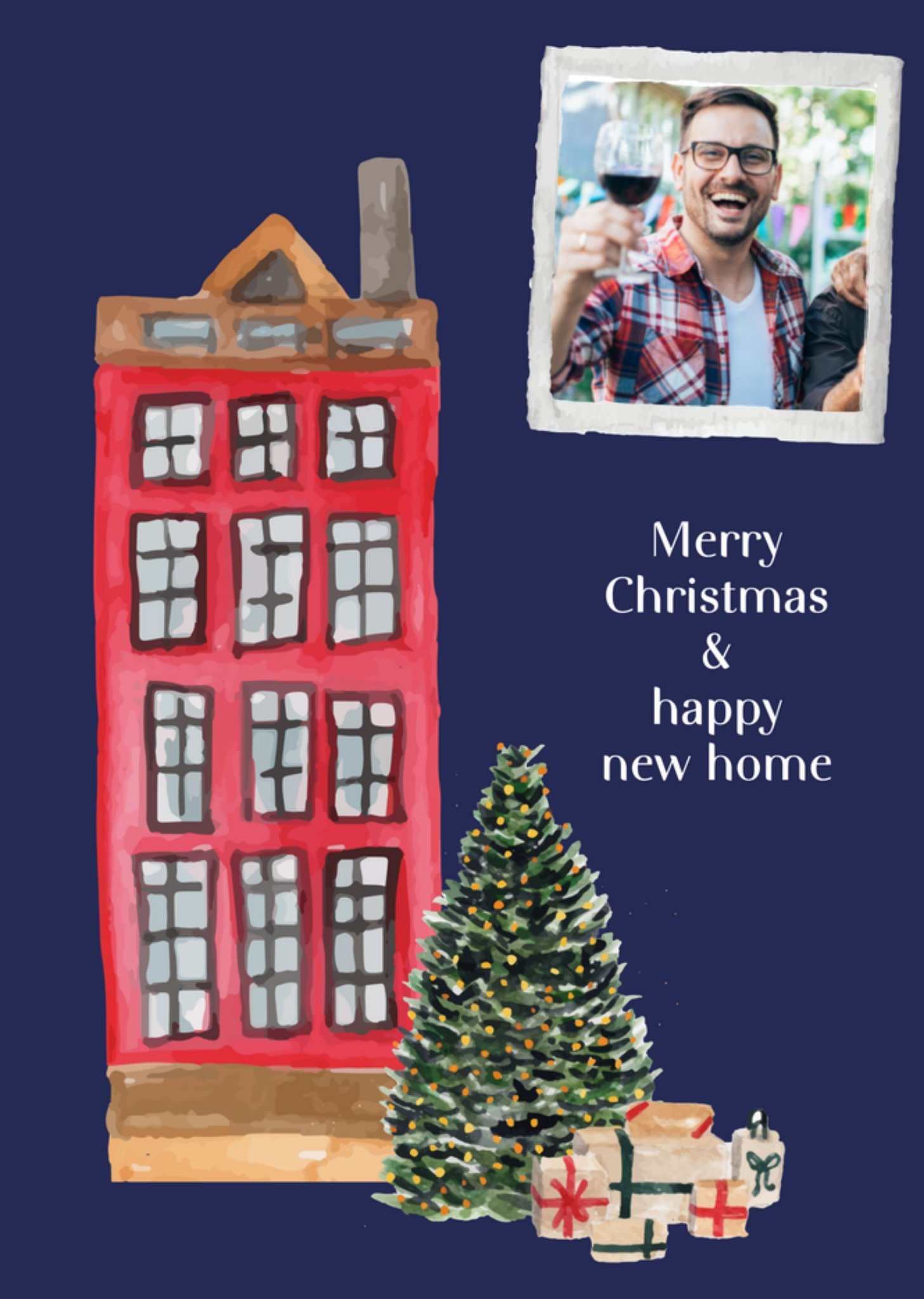 Kerstkaart fotokaart nieuwe woning Greetz