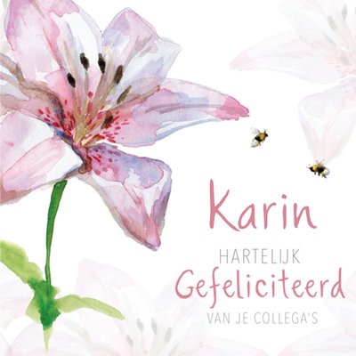 Michelle Dujardin | Verjaardagskaart | Bloemen | Aanpasbare naam