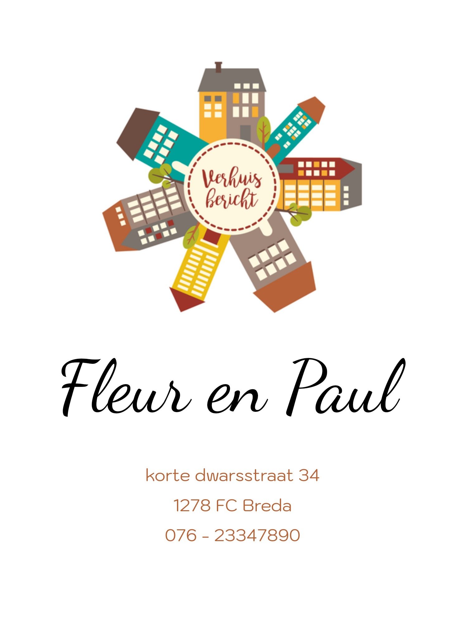 Verhuiskaarten Huizen Namen Kaart Greetz