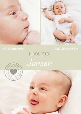 Nu Beschikbaar Voor Knuffels Collage Foto Upload Baby Geboorte Kaart
