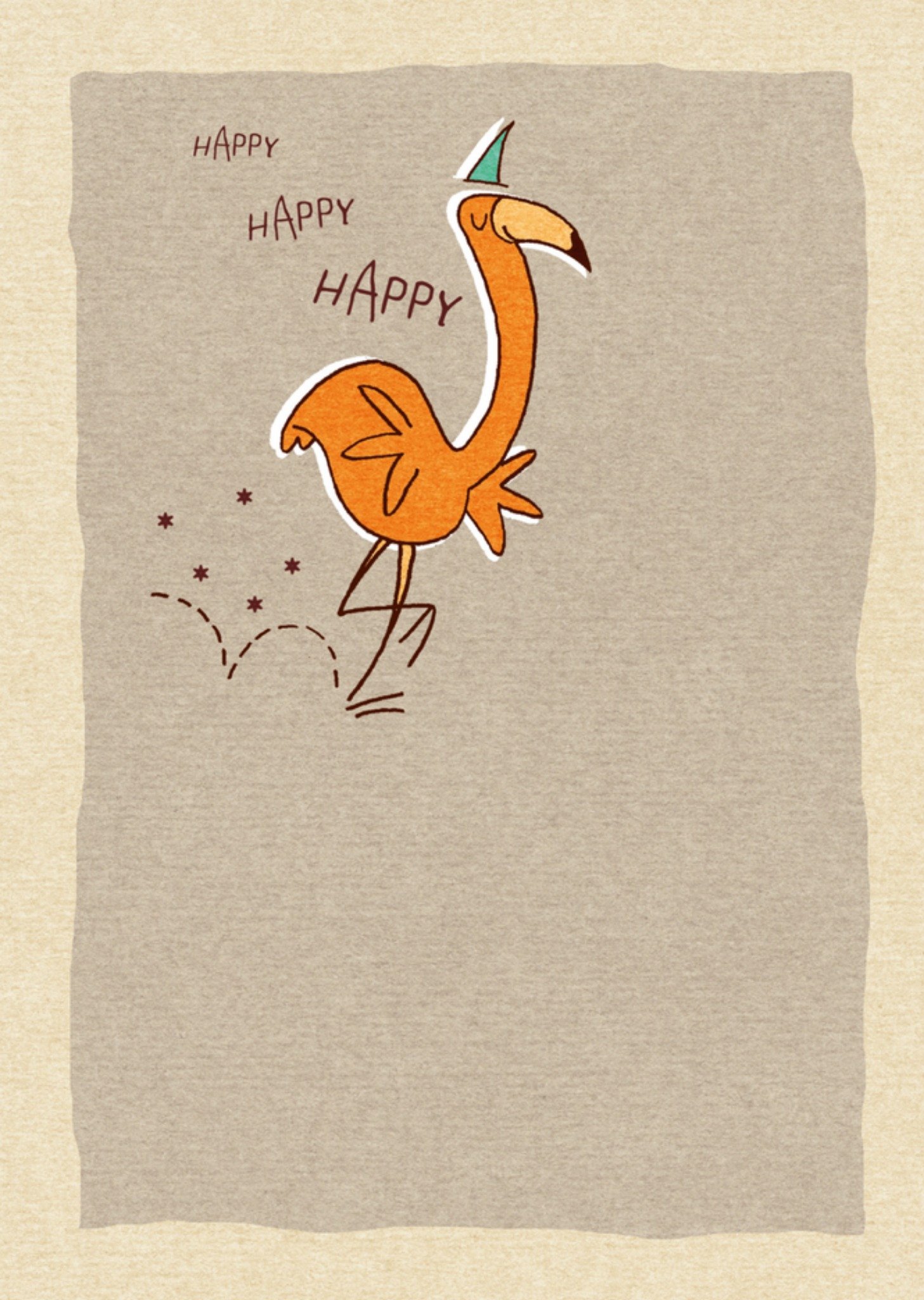 Verjaardag Happy Flamingo Kaart Paperclip