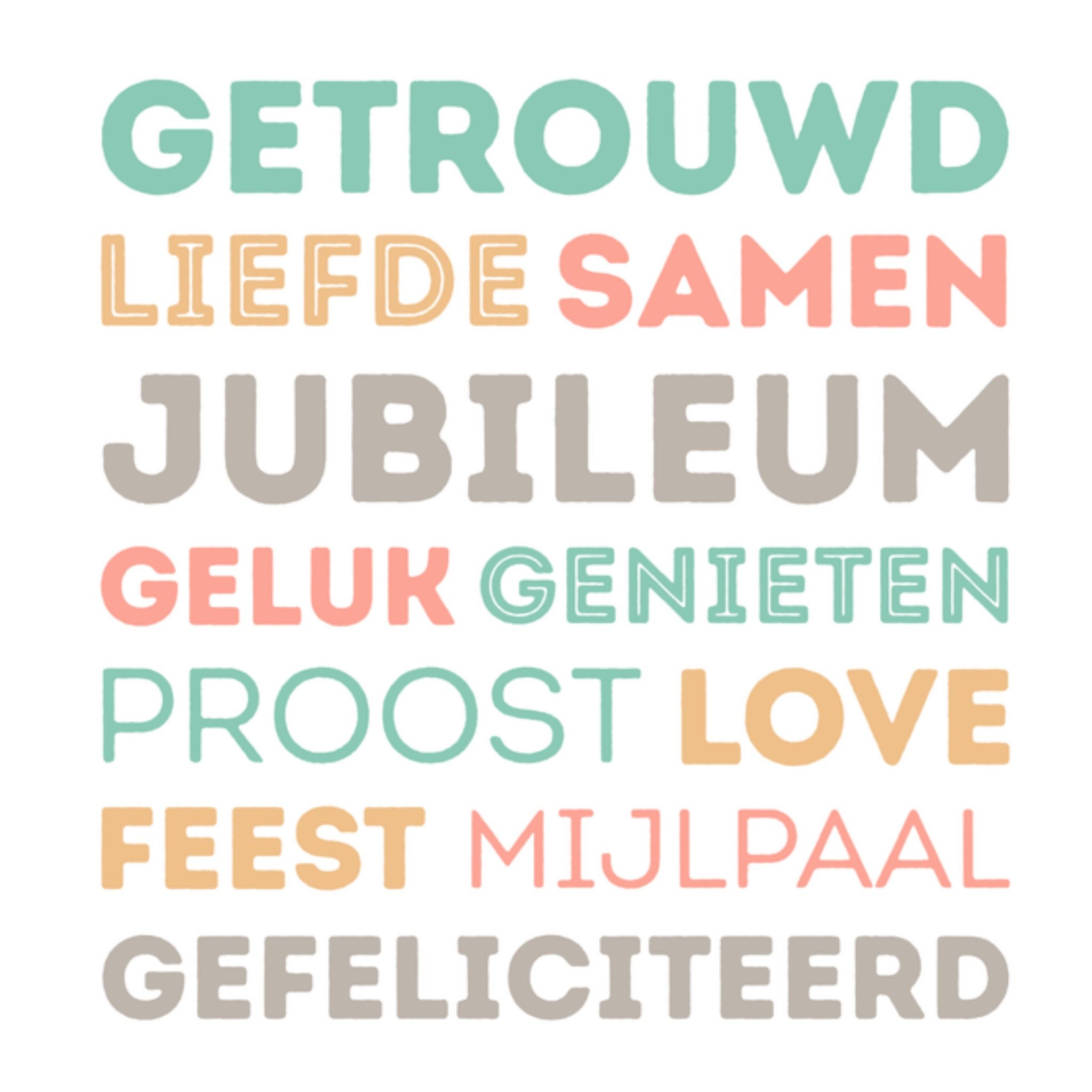 Greetz Huwelijksjubileum getrouwd Vierkant