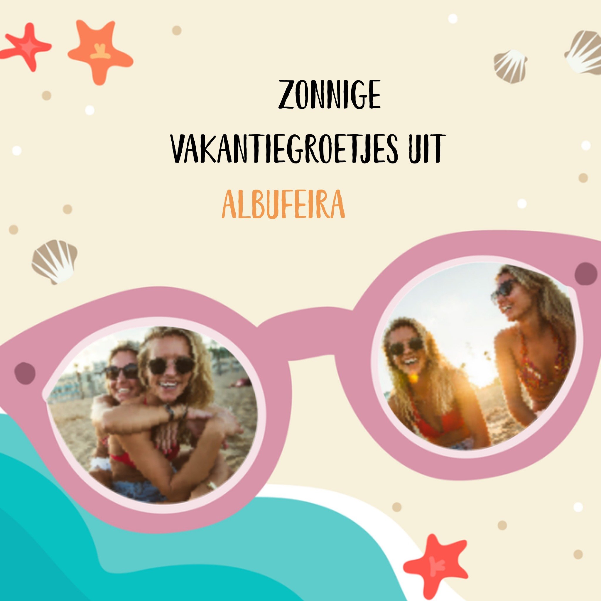Greetz Vakantiekaart Schelpen Zomers Vierkant