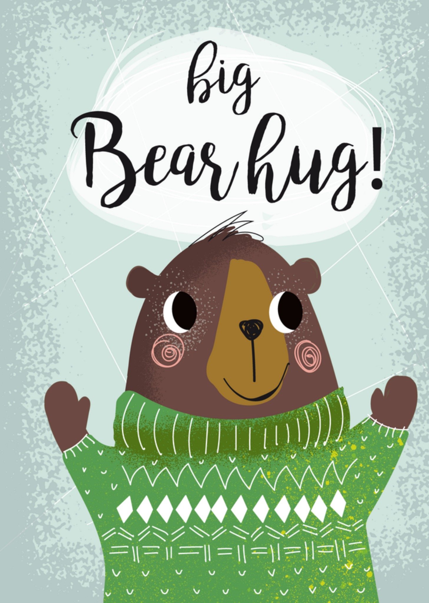 Zomaar kaartje Beer Knuffel Blauw Schattig Kaart Tsjip