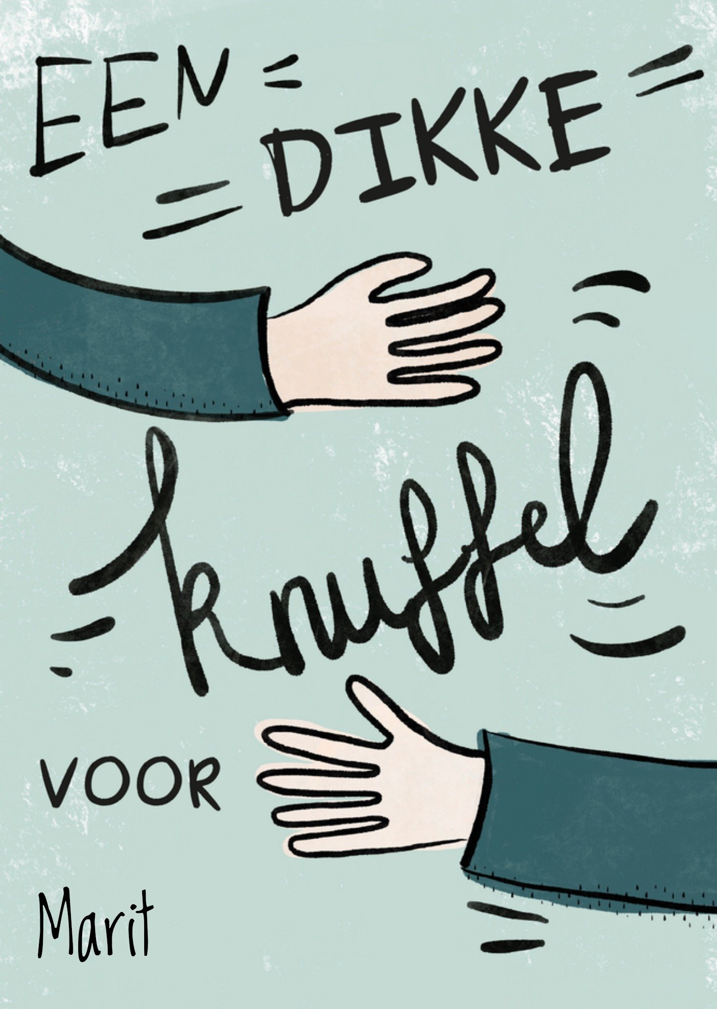 Denken aan Dikke knuffel Kaart Greetz