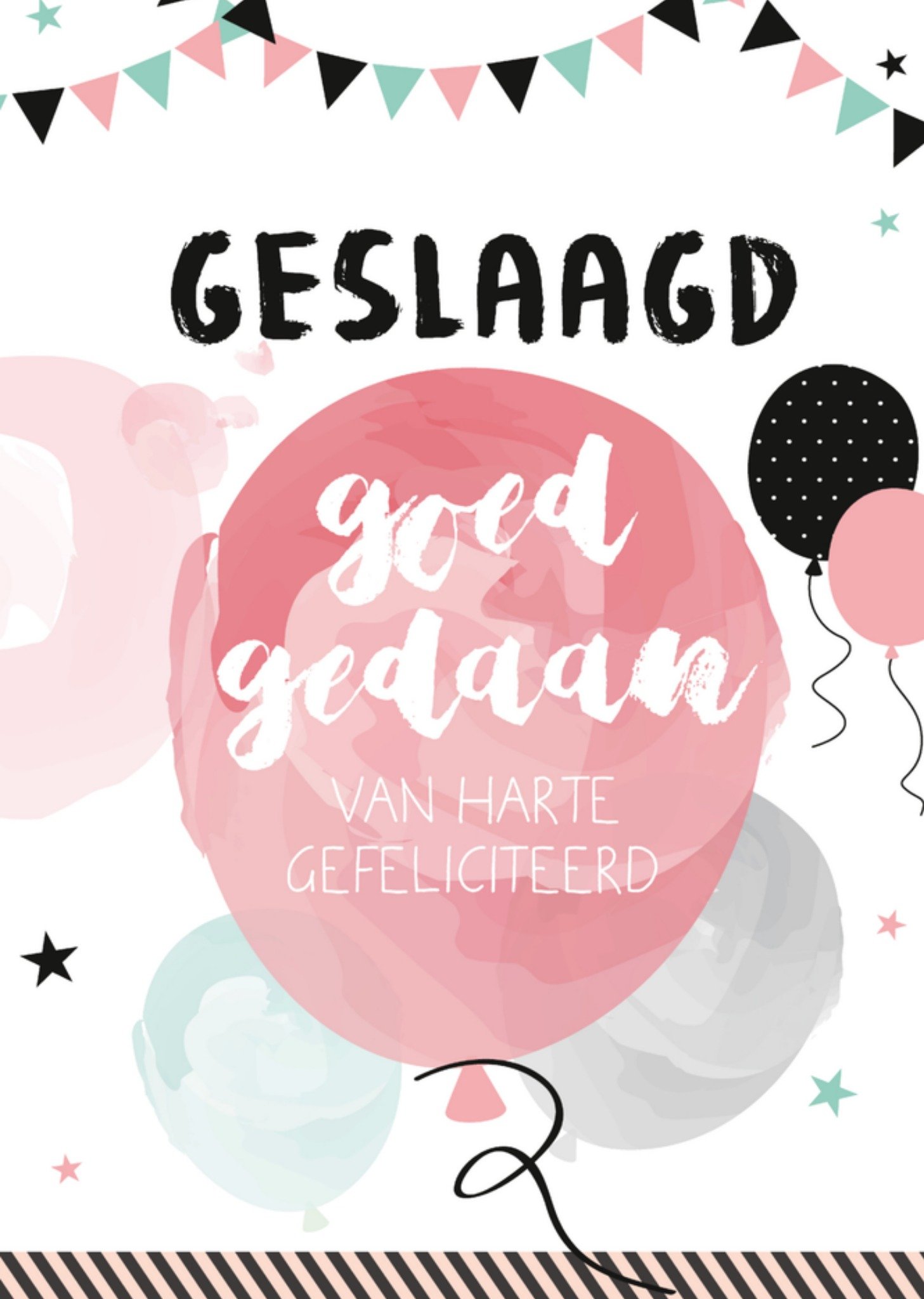 Geslaagd kaart ballon pastel Kaart Paperclip