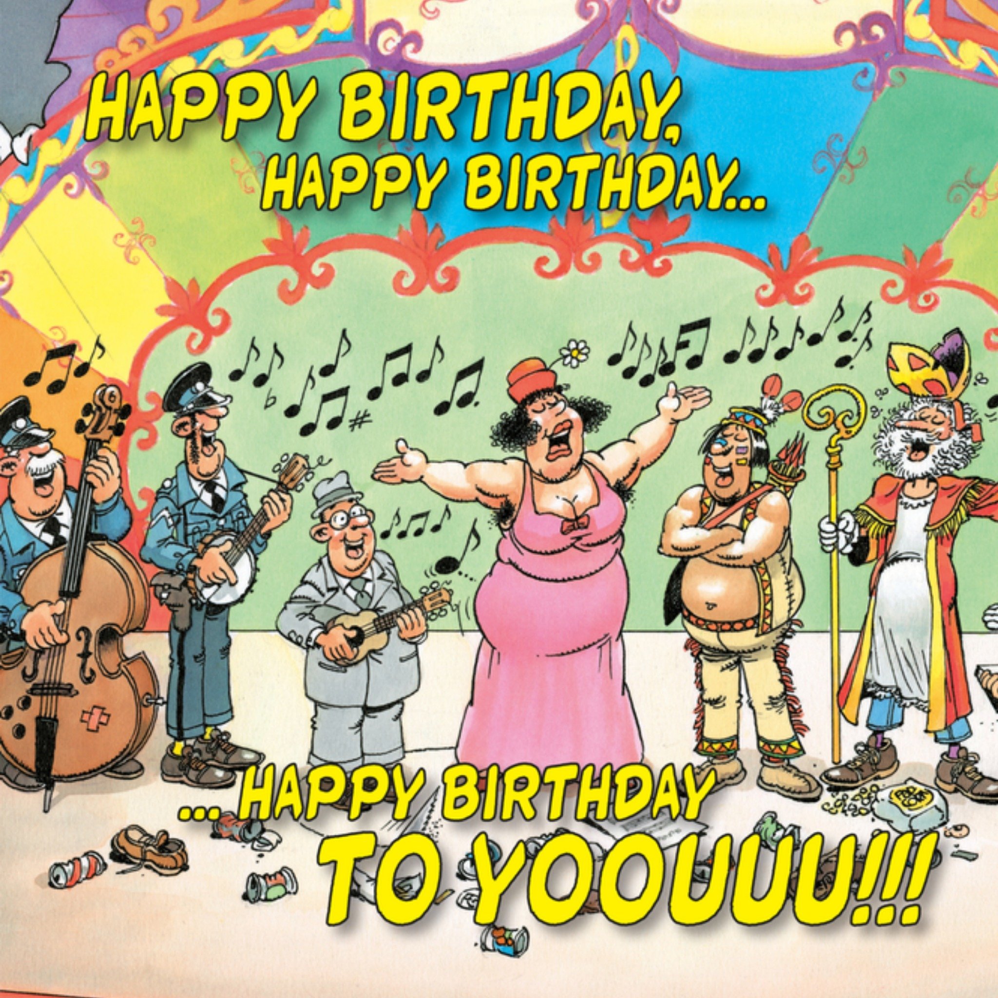 Verjaardagskaart Happy birth Vierkante Kaart Jan van Haasteren