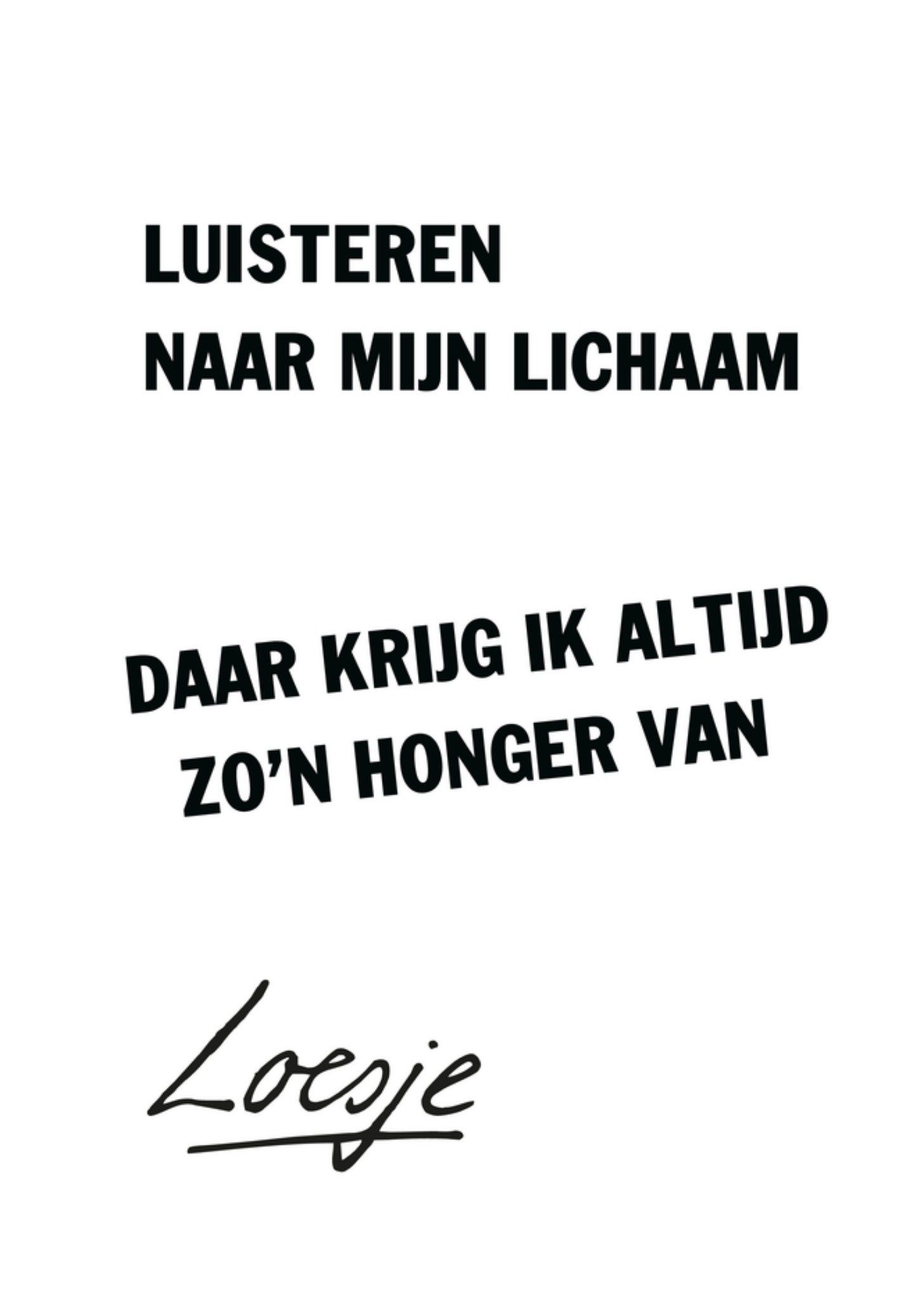 Beterschapskaart Honger Kaart Loesje