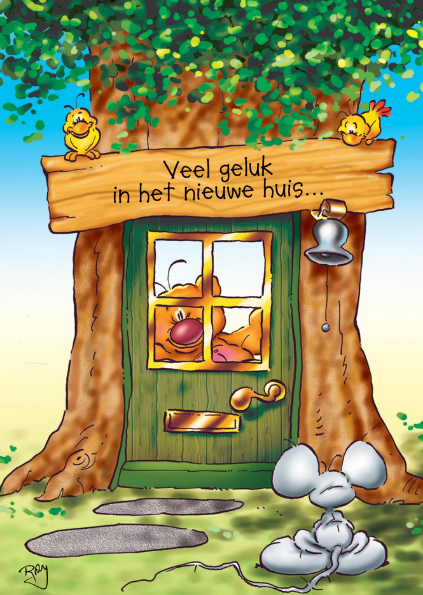 Nieuwe woning boom illustratie Doodles