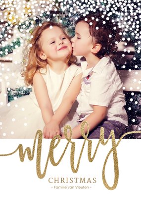 Gouden Lettering Foto Upload Kerstmis Kaart