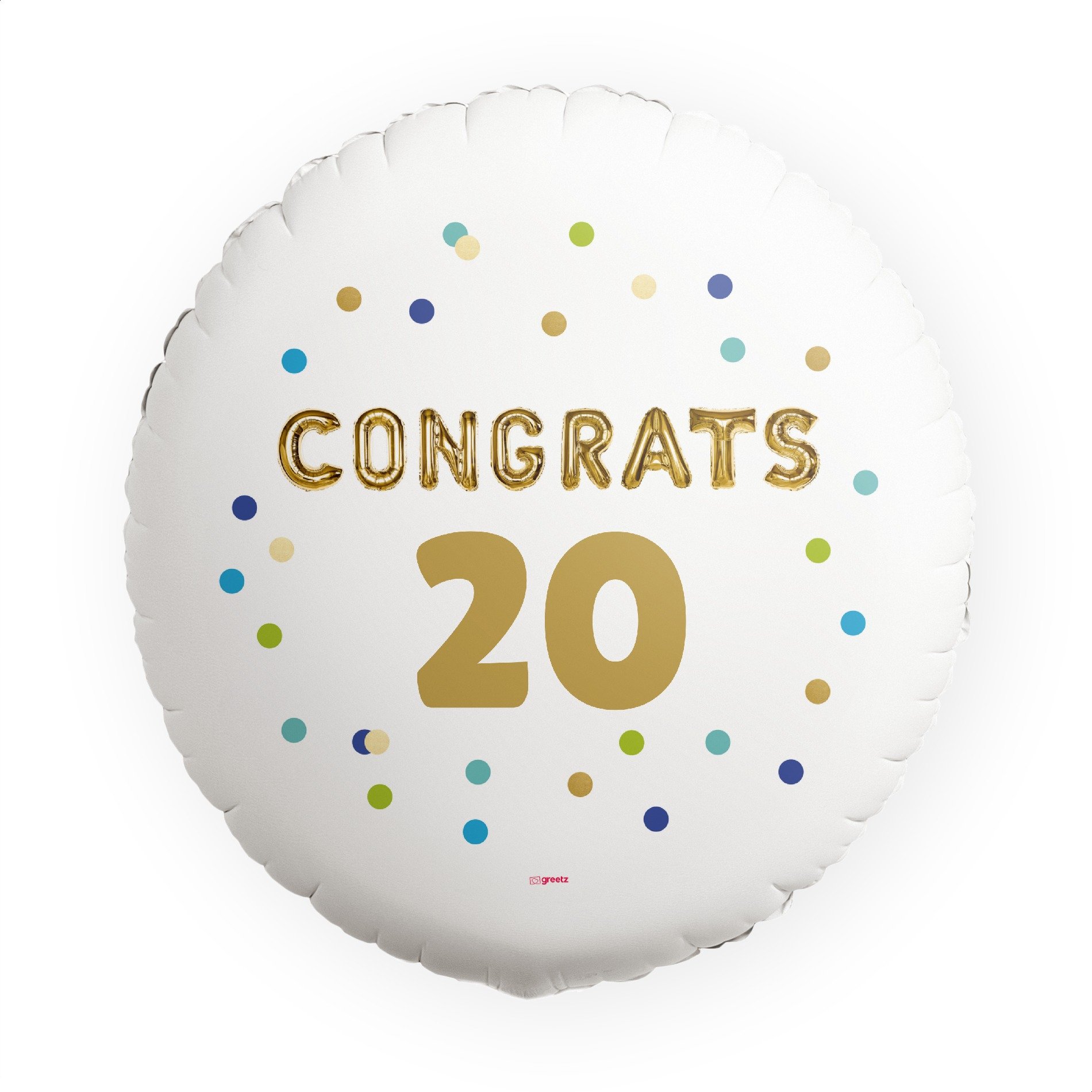 Ballon Congrats met leeftijd Greetz