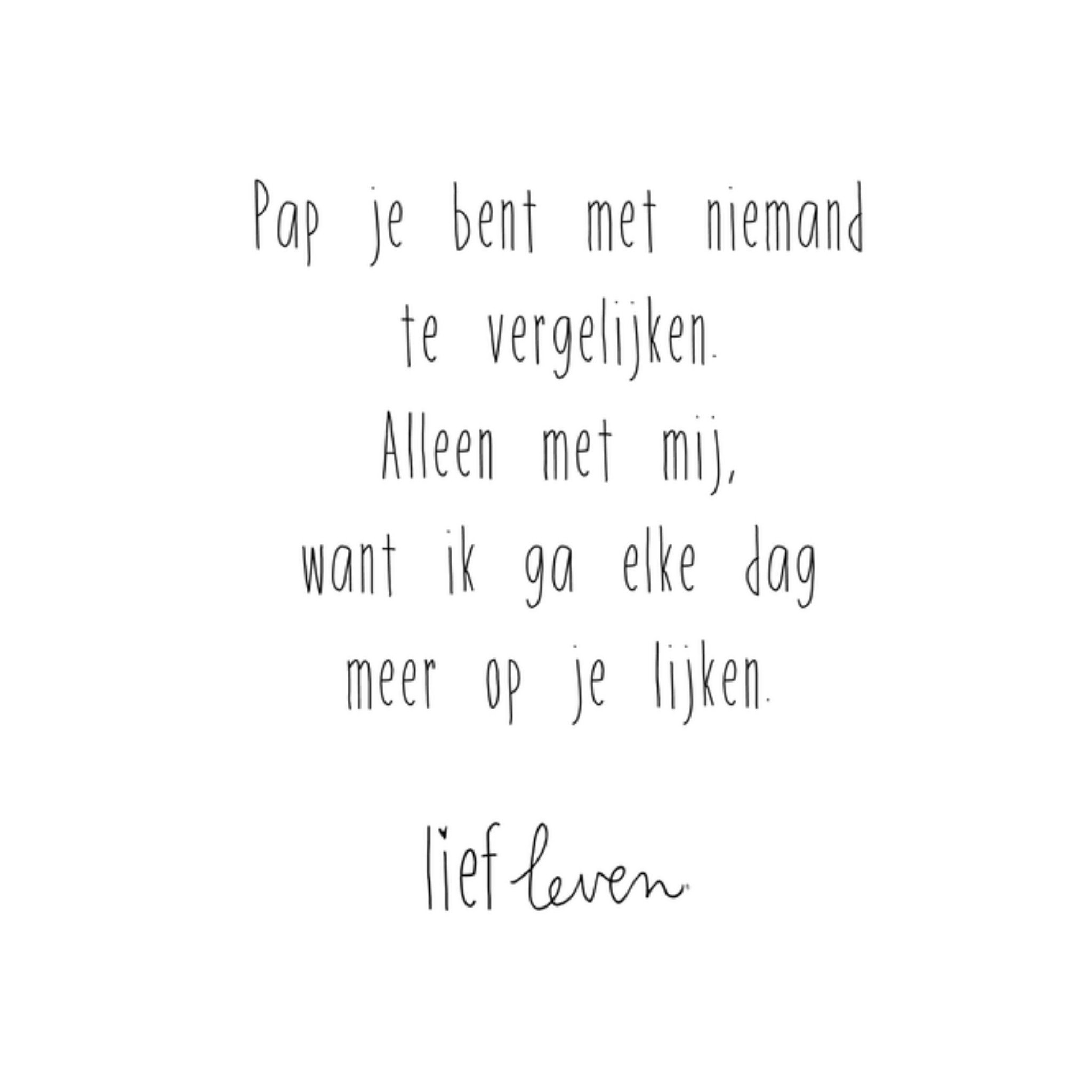 Vaderdagkaart pap ik ga op je lijken Vierkante Kaart Lief Leven