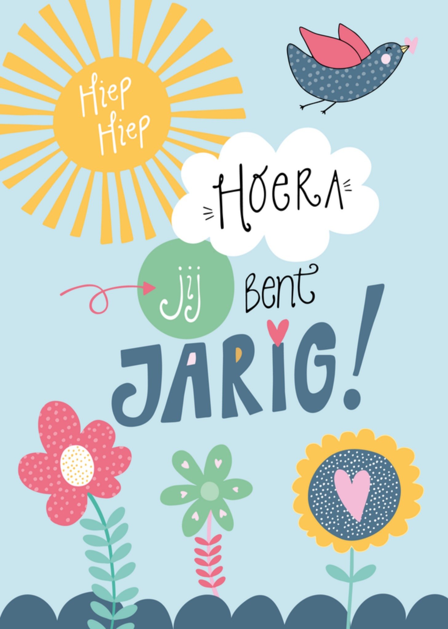 Verjaardagskaart Zonnige Tuin Kaart Funny Side Up