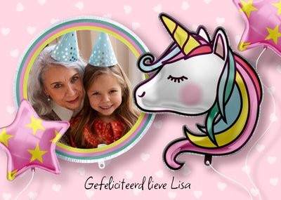 Eenhoorn Foto Upload Gefeliciteerd Kaart