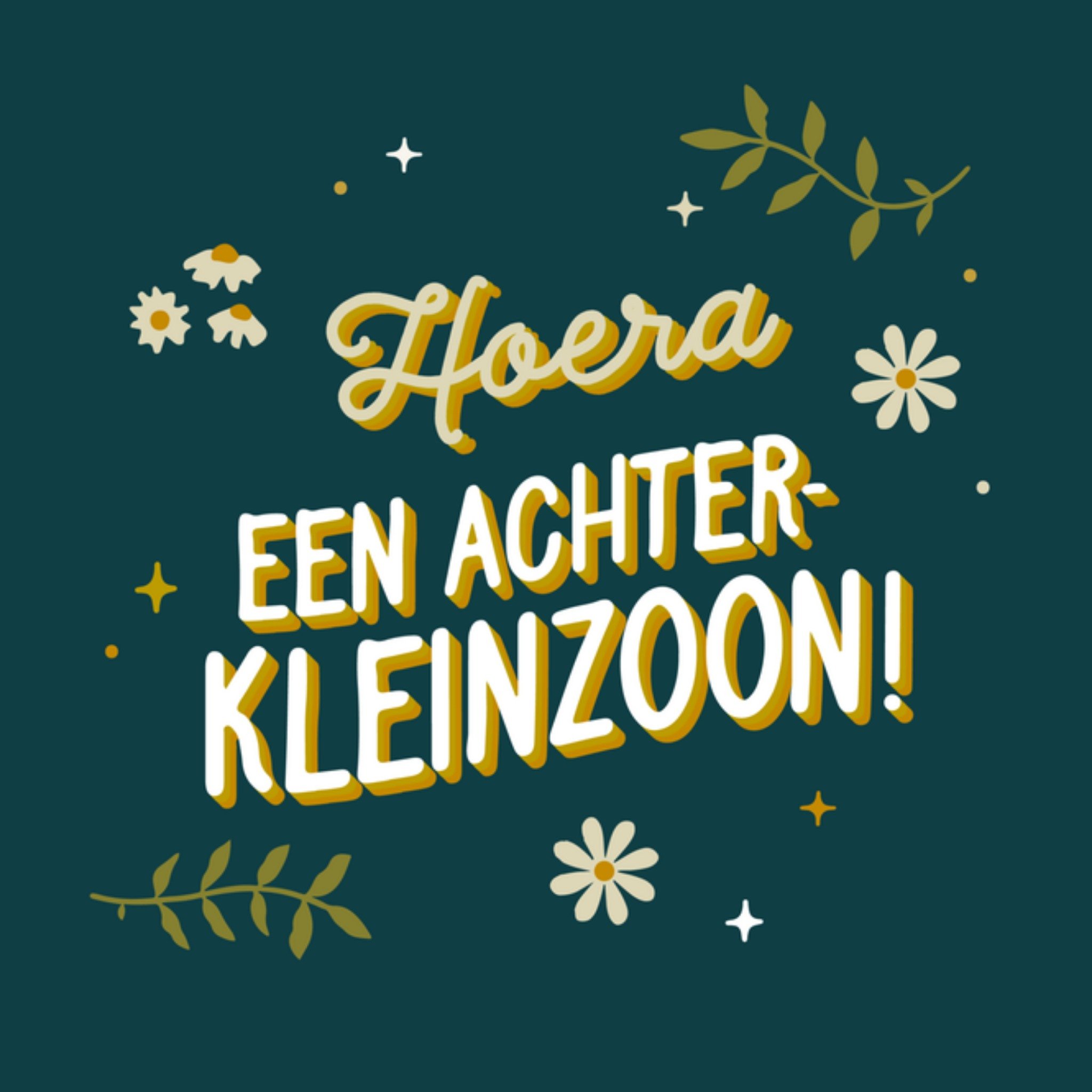 Greetz Geboortekaart achterkleinzoon Vierkant