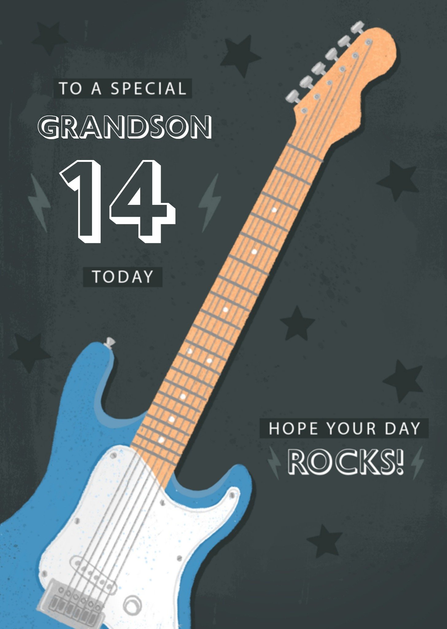 Verjaardagskaart Gitaar met leeftijd Greetz