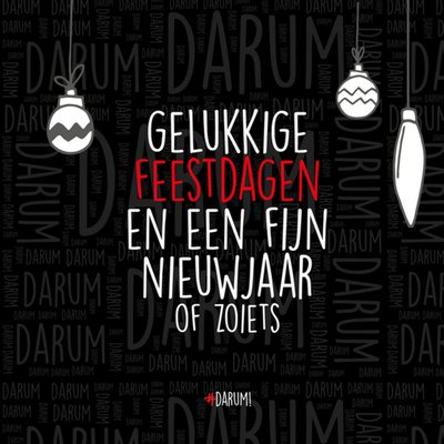 Gelukkige Feestdagen En Een Fijn Nieuwjaar Grappig Typografisch Kerstkaart