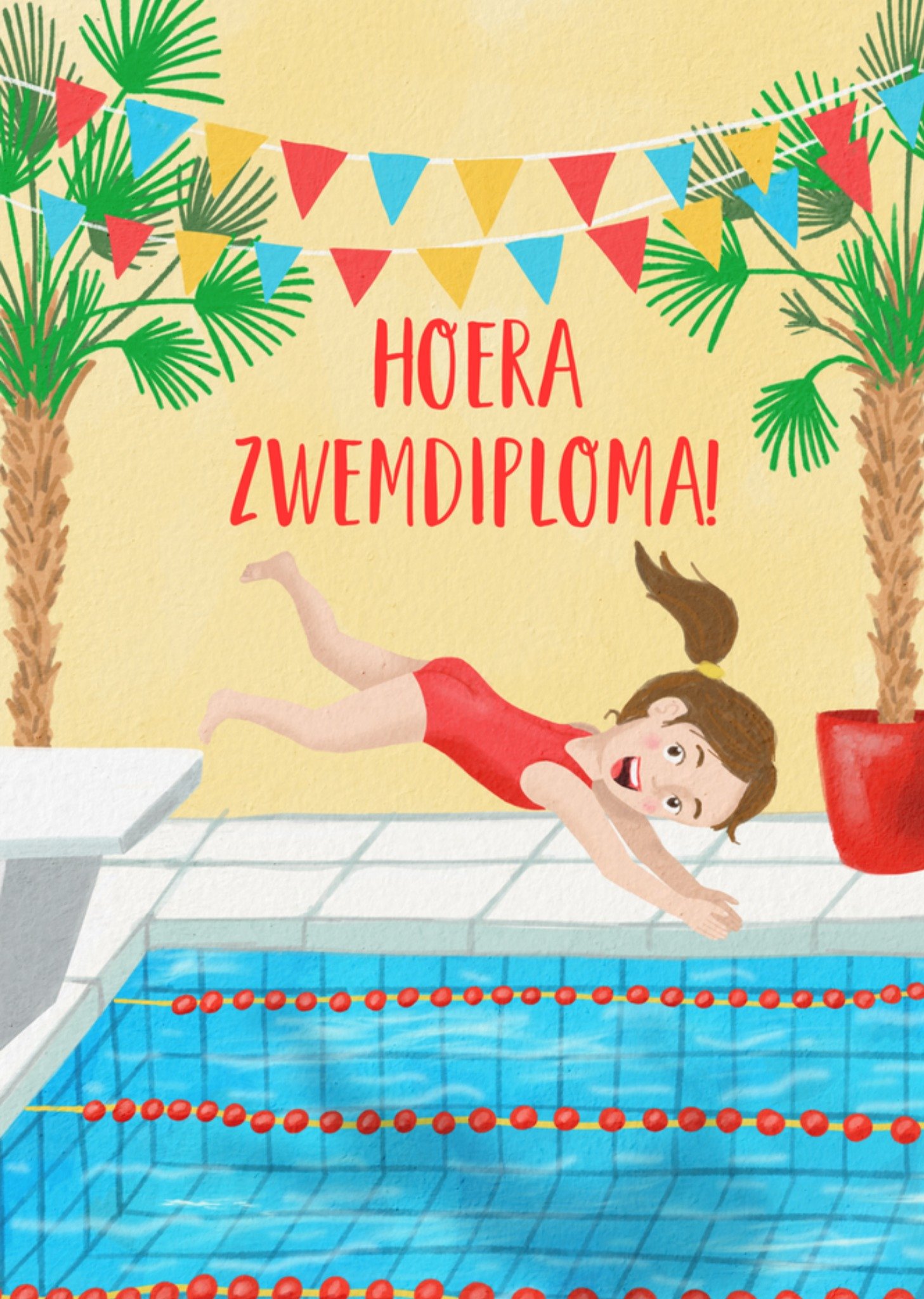 Zwemdiploma kaart Hoera! Kaart Petit Konijn