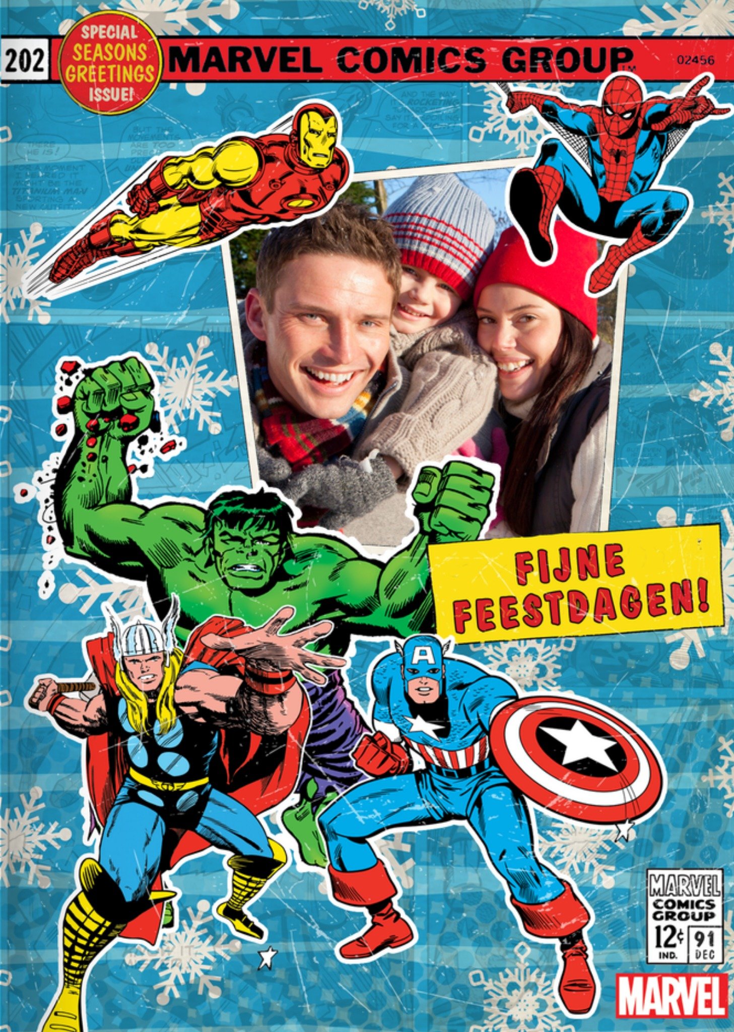 Kerstkaart Met foto Comics Marvel