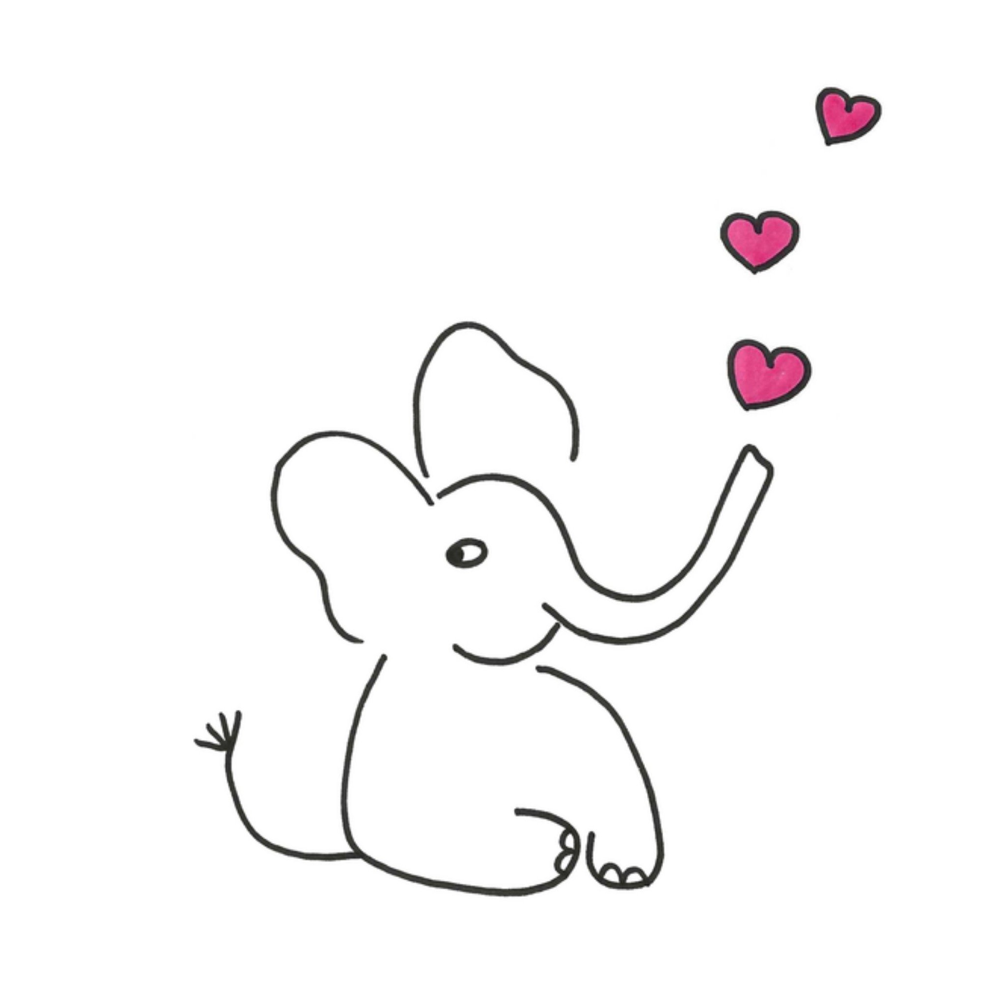 Geboortekaart Olifant Roze Vierkante Kaart Eva Gans