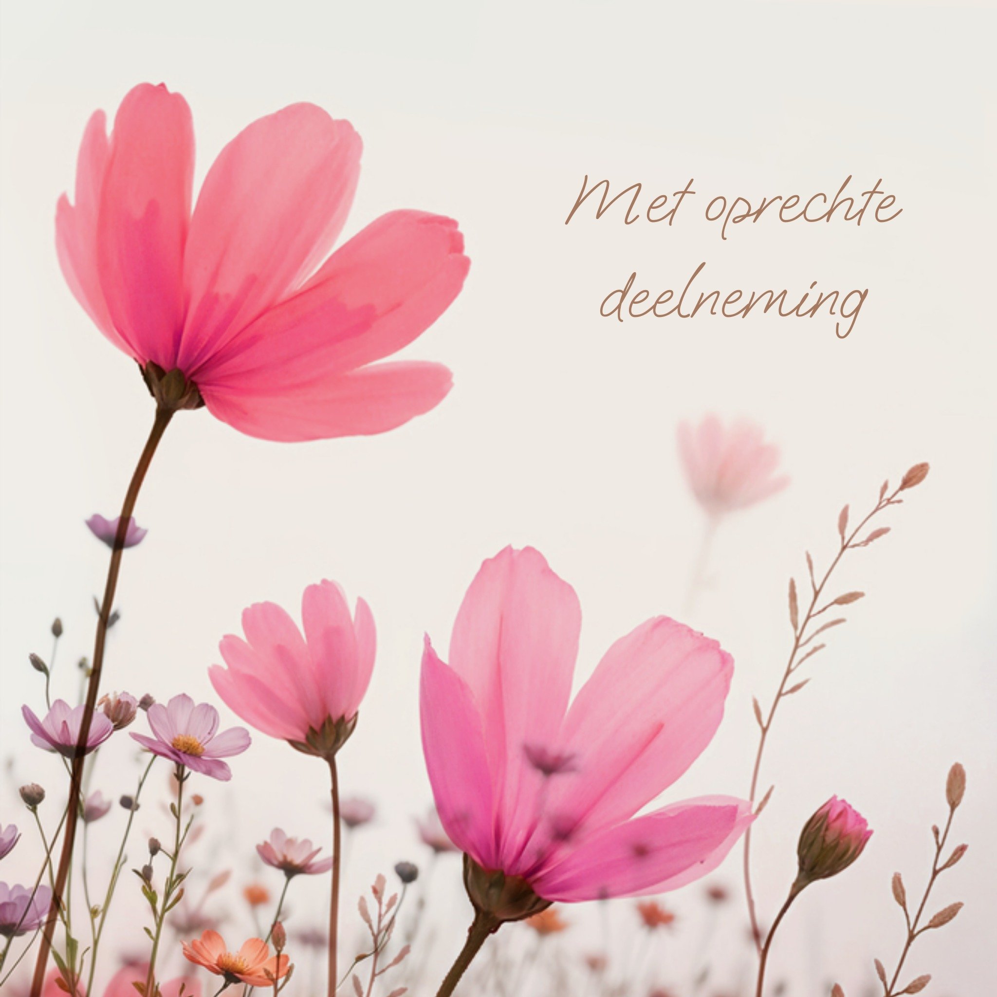 Condoleancekaart Met oprechte deelneming Vierkante Kaart Luckz