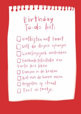 Julia Koopman | Verjaardagskaart | Birthday To-Do List
