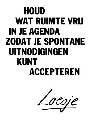 Loesje | Zomaarkaart| agenda | spontaan