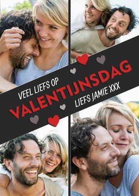 Collage Foto Upload Hartjes Valentijnsdag Kaart