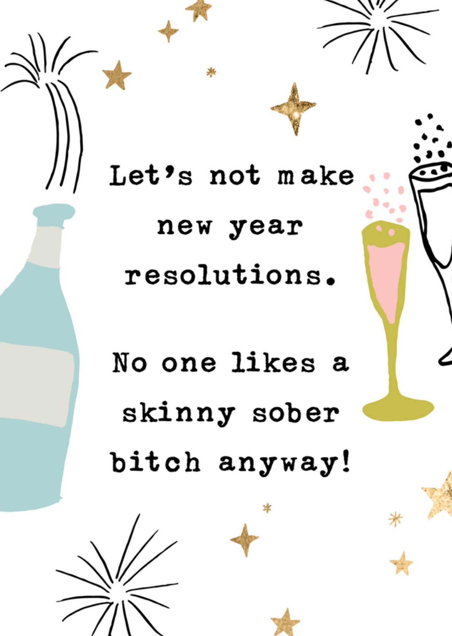 Nieuwjaarskaart grappig champagne Greetz