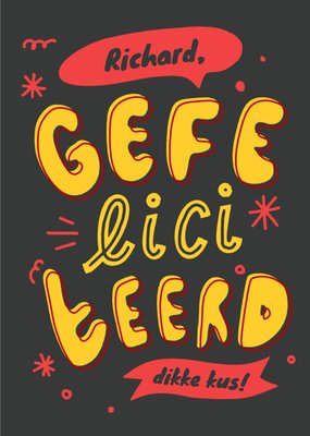 Greetz | Verjaardagskaart | Met naam | Typografisch