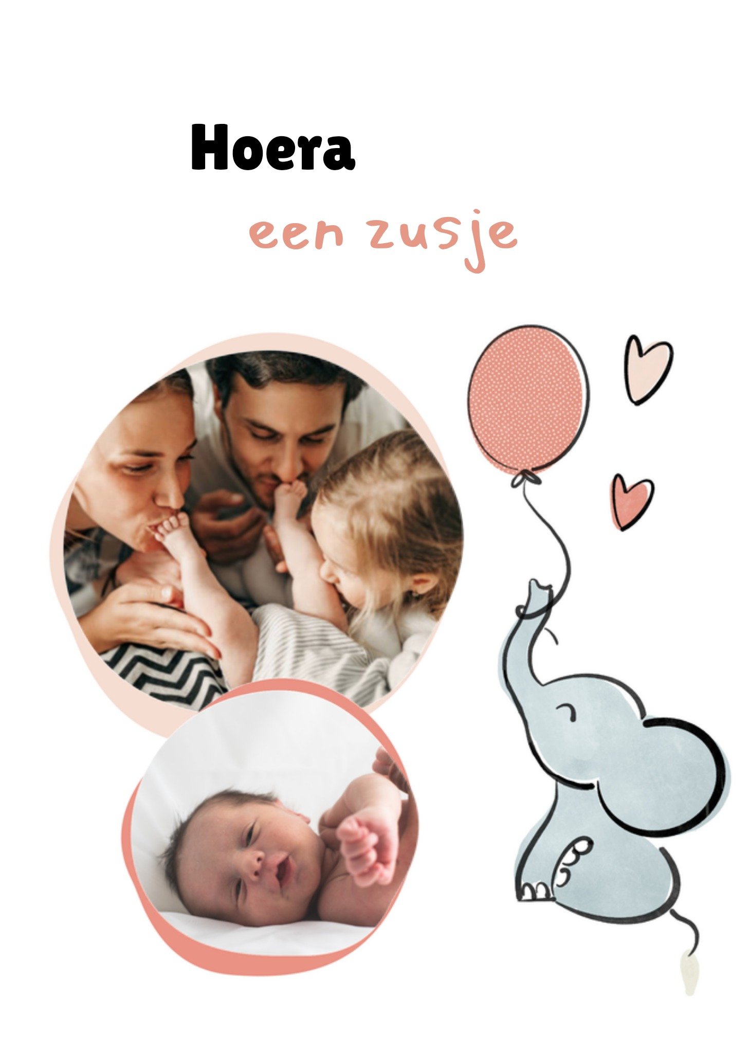 Geboortekaart Hoera een zusje Kaart Greetz