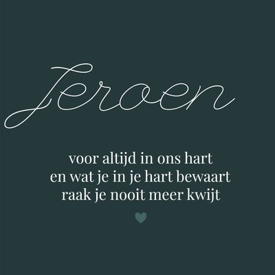 Greetz | Condoleancekaart | In ons hart