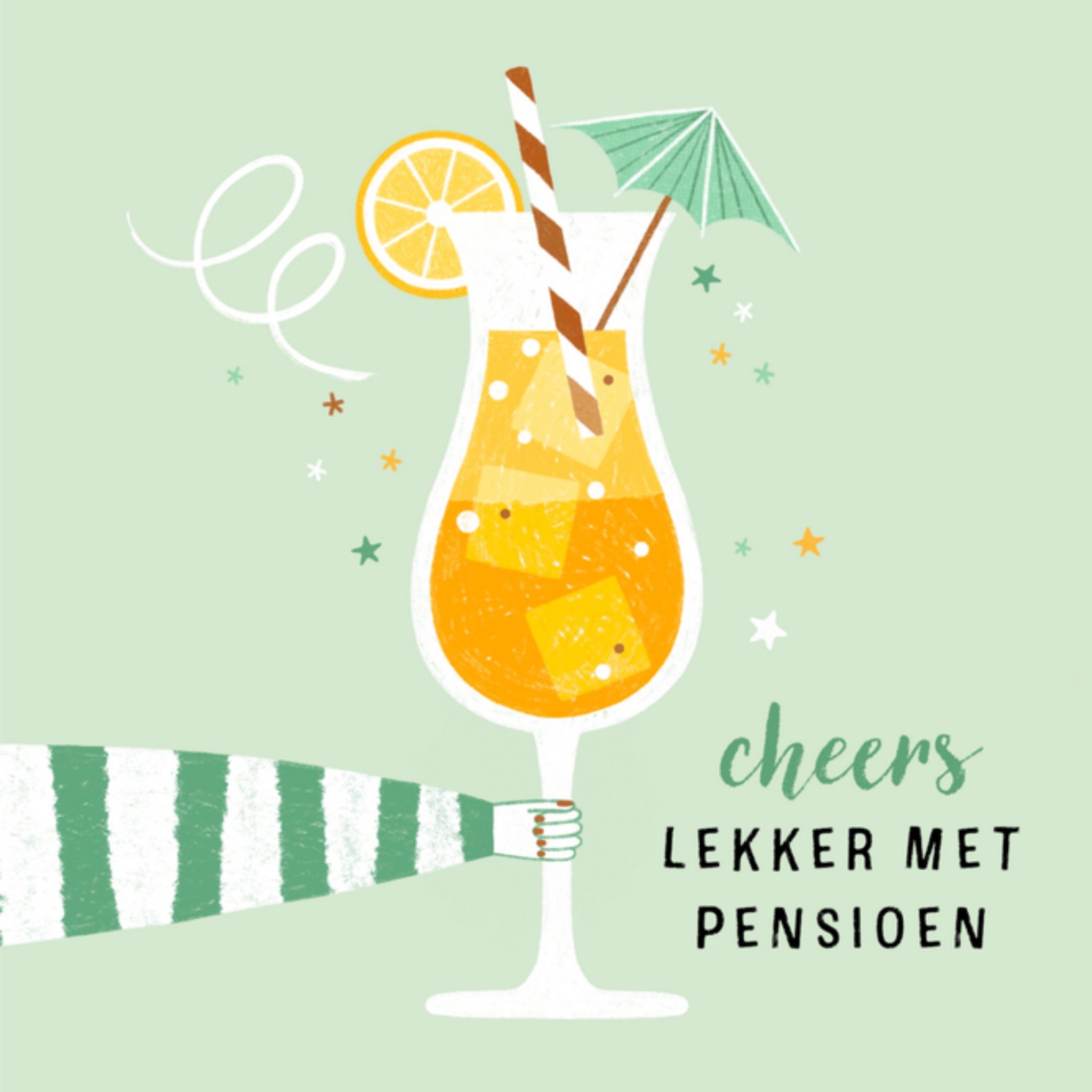 Pensioenkaart champagne Vierkante Kaart Marieke Witke