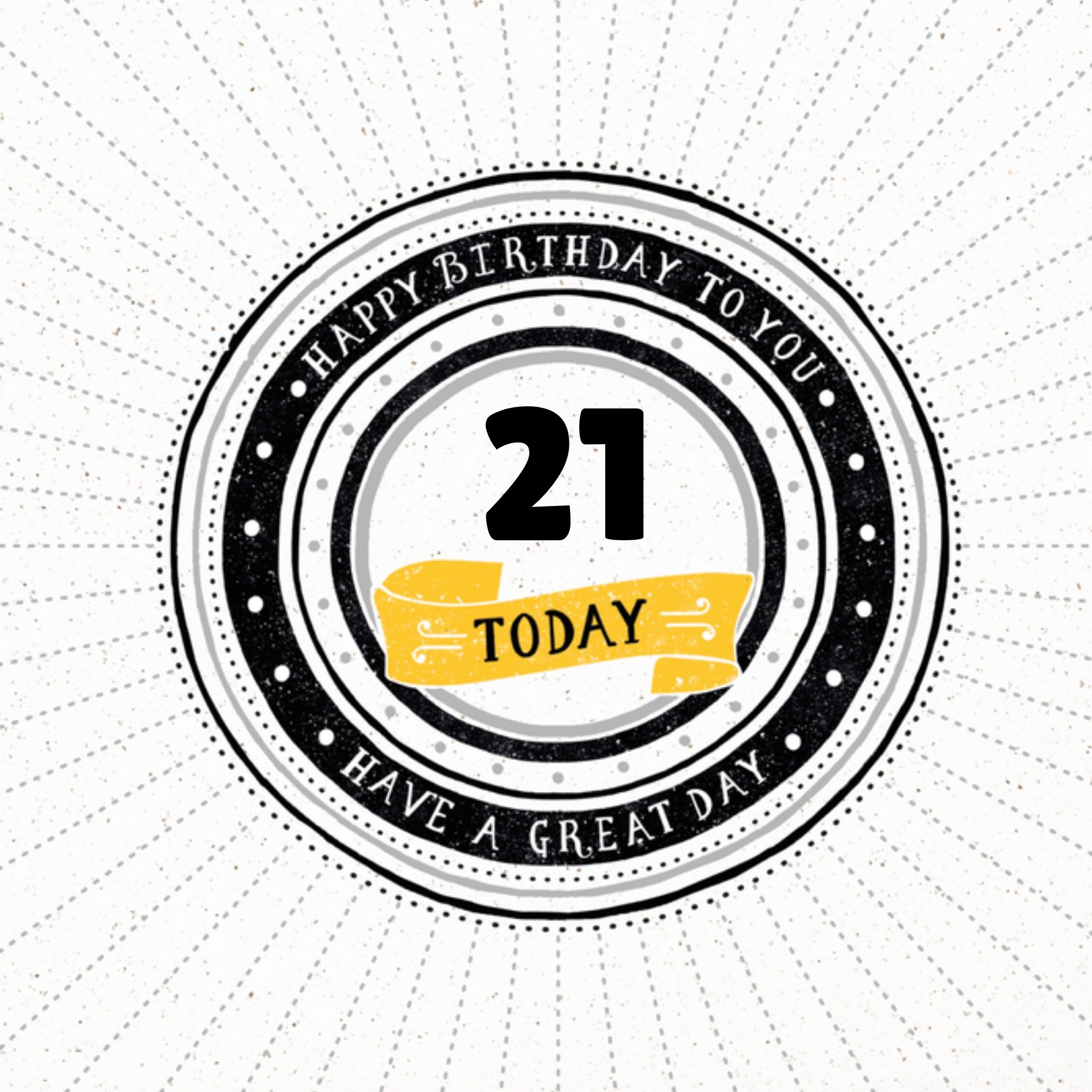 Verjaardagskaart 21 jaar oud Vierkante Kaart Hotchpotch