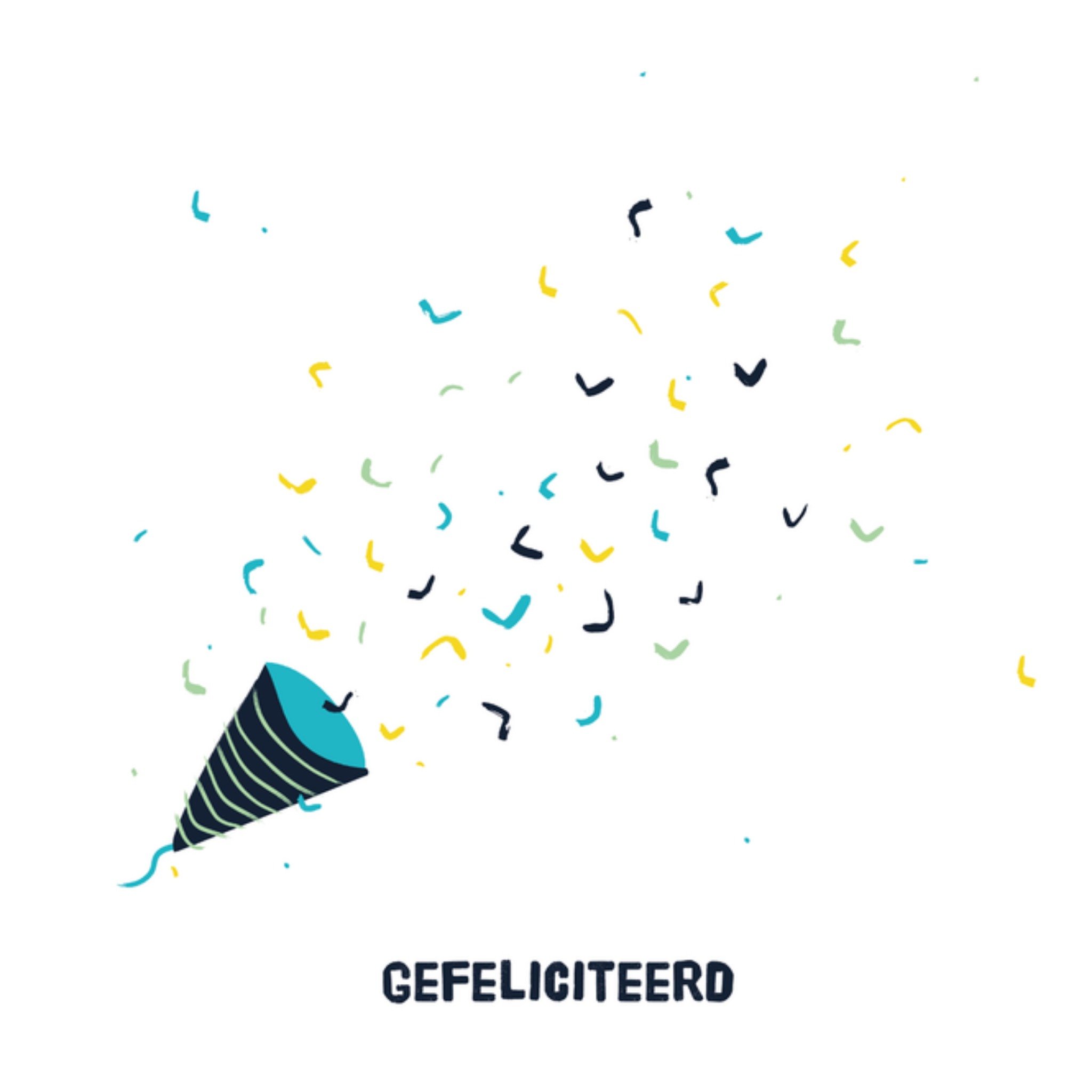 Kitchen of Smiles Verjaardagskaart confetti Vierkant