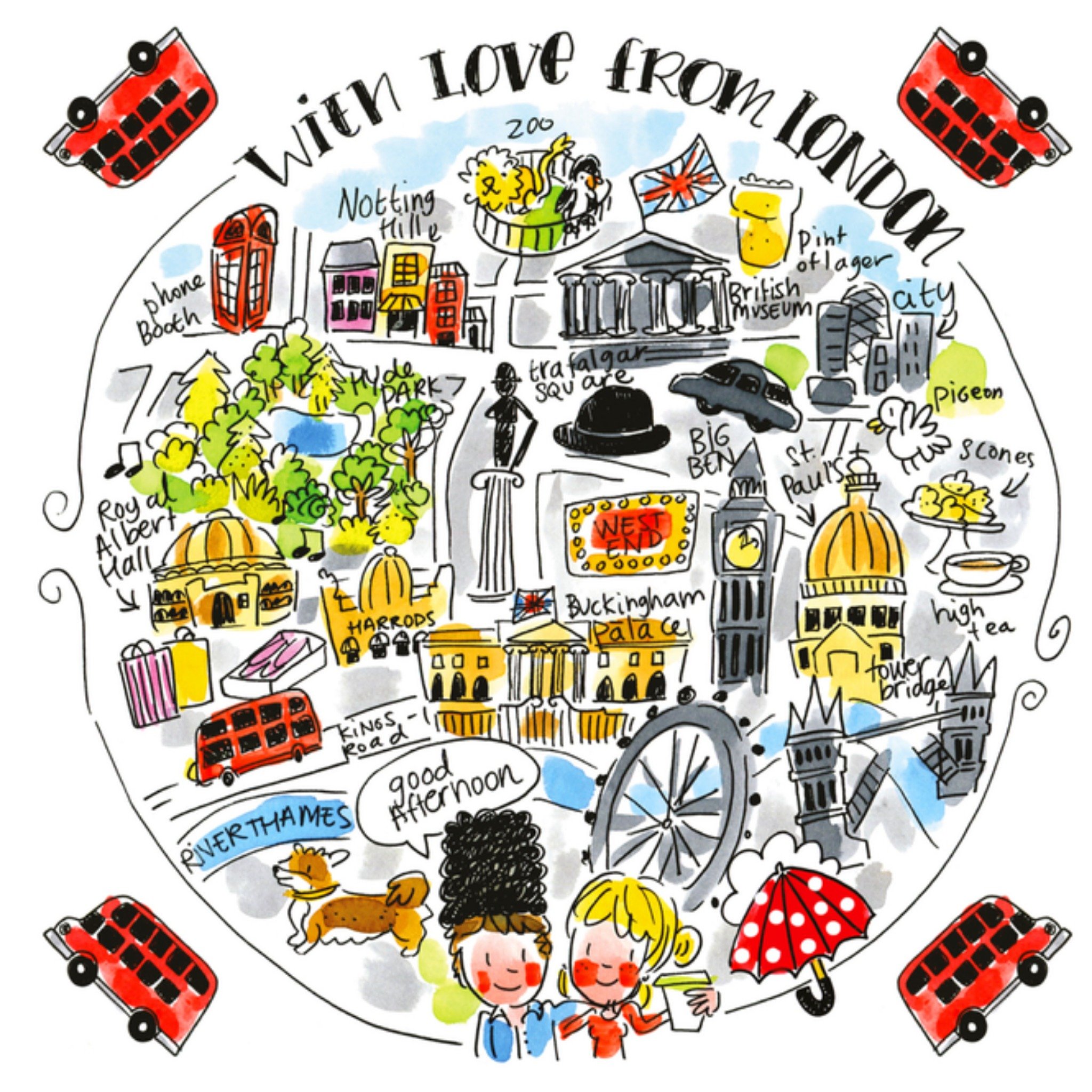 Vakantiekaart london Vierkante Kaart Blond Amsterdam