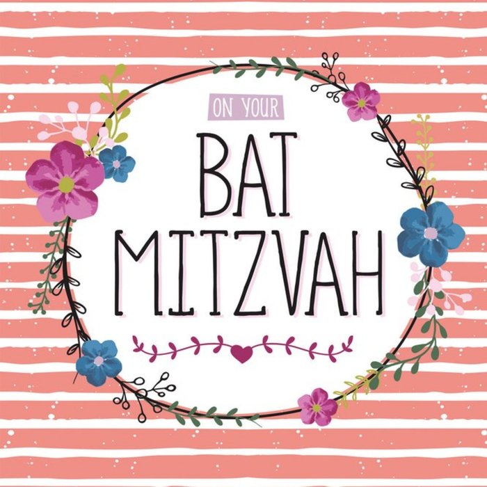 Davora | Bat Mitzvah kaart | Bloemen