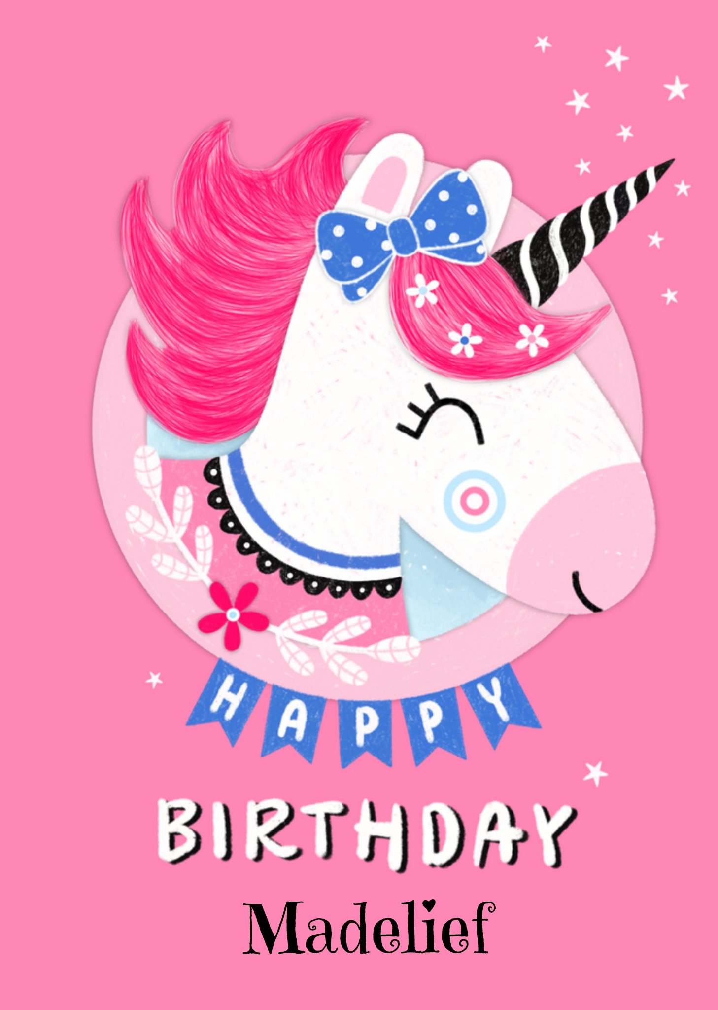 Verjaardagskaart Eenhoorn Met naam Kaart Marieke Witke