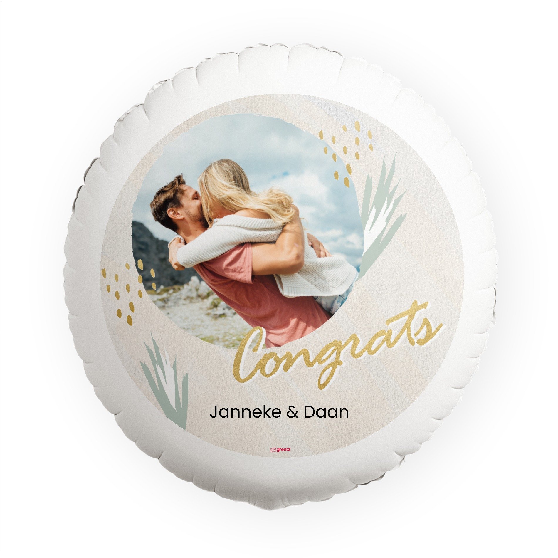 Ballon Congrats met eigen namen en foto Greetz