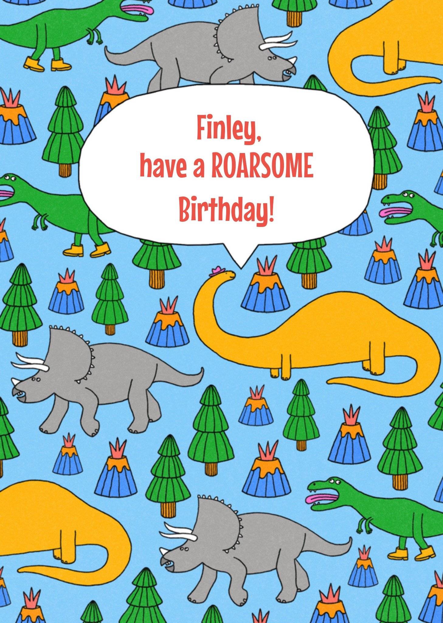 Verjaardagskaart dino