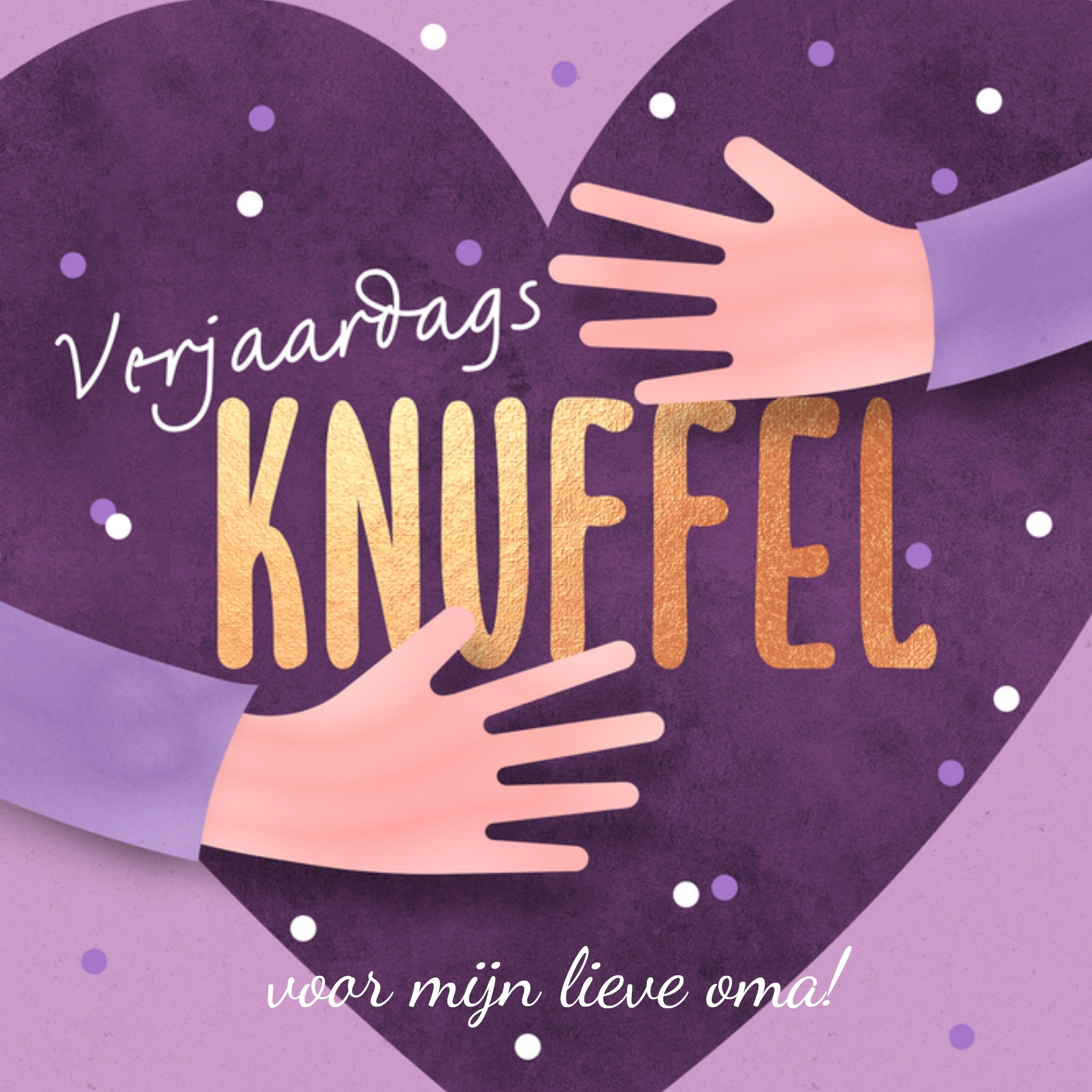 Verjaardagskaart Oma Knuffel hart Vierkante Kaart Luckz