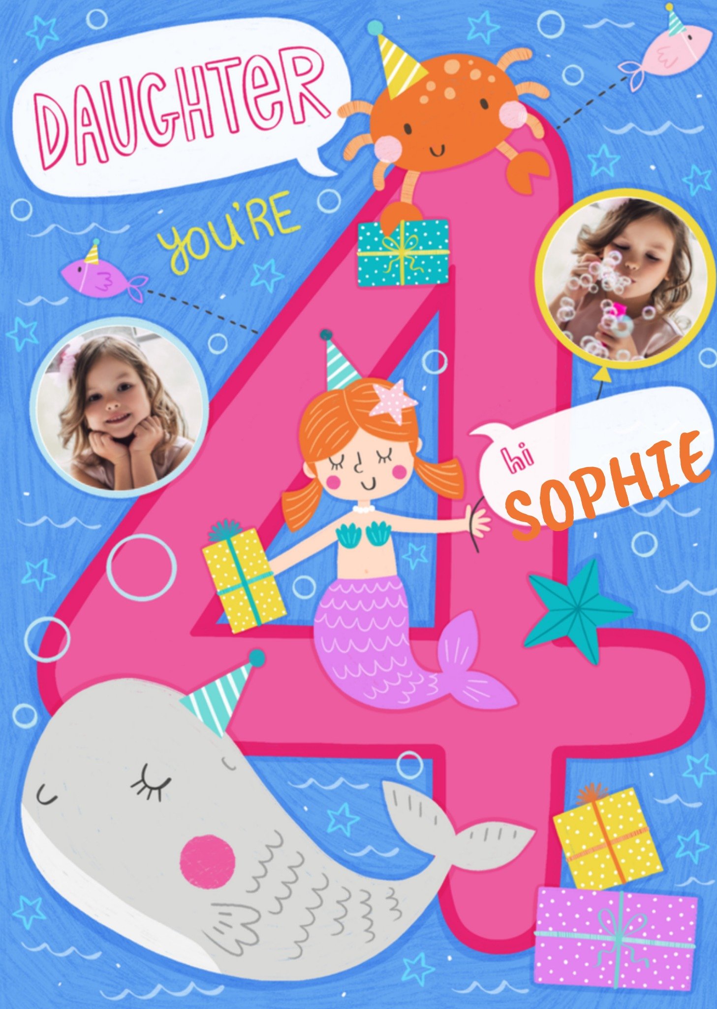 Verjaardagskaart Zeemeerin met leeftijd Greetz