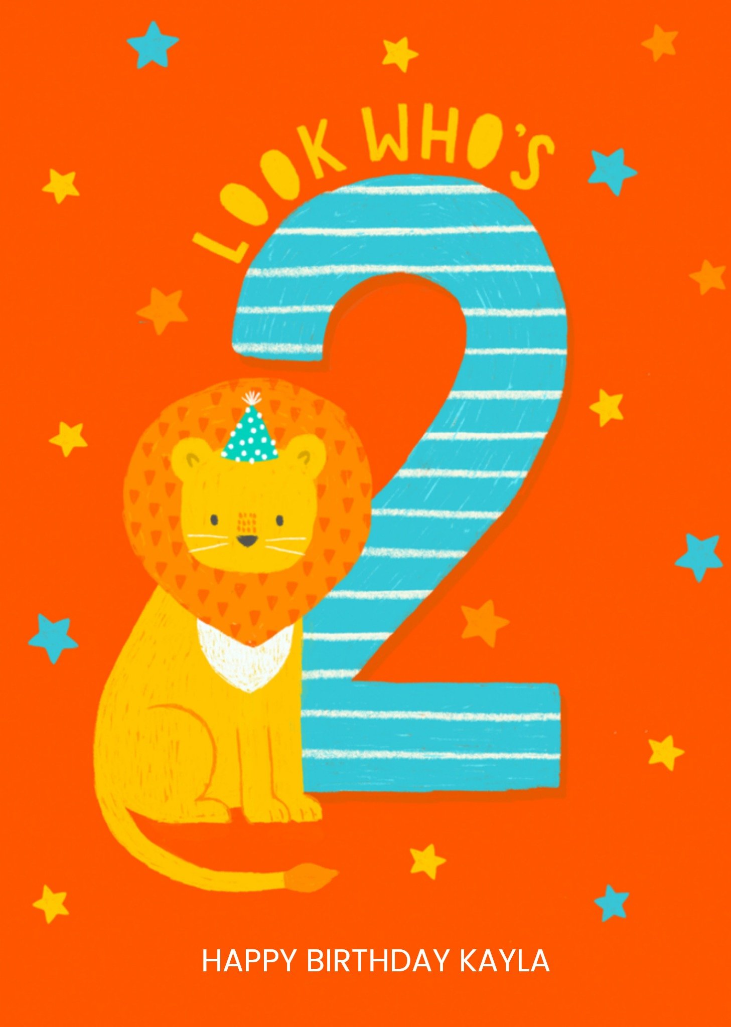 Greetz Verjaardag Leeuw Oranje Standard Card