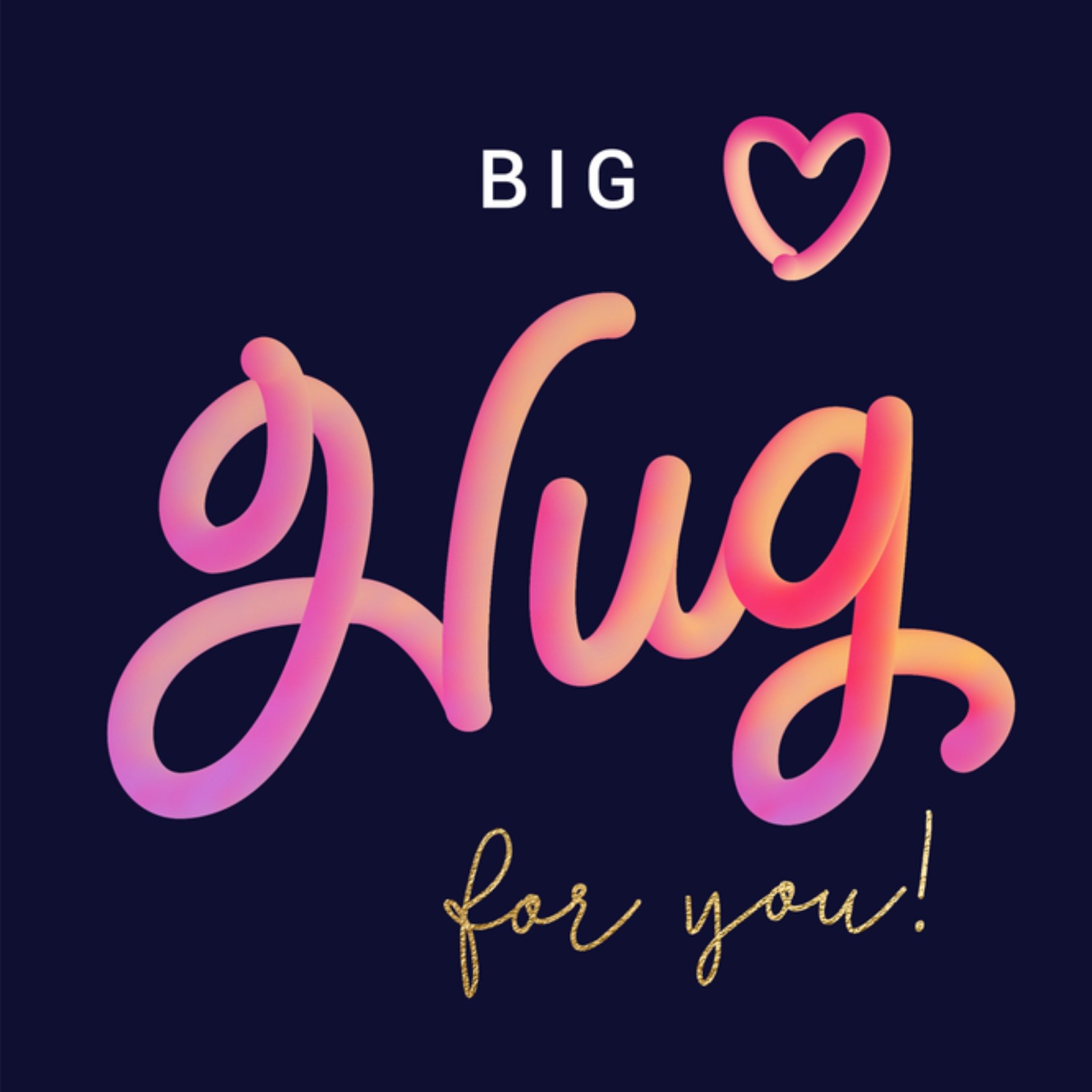 Denken aan Big hug for you! Vierkante Kaart Luckz