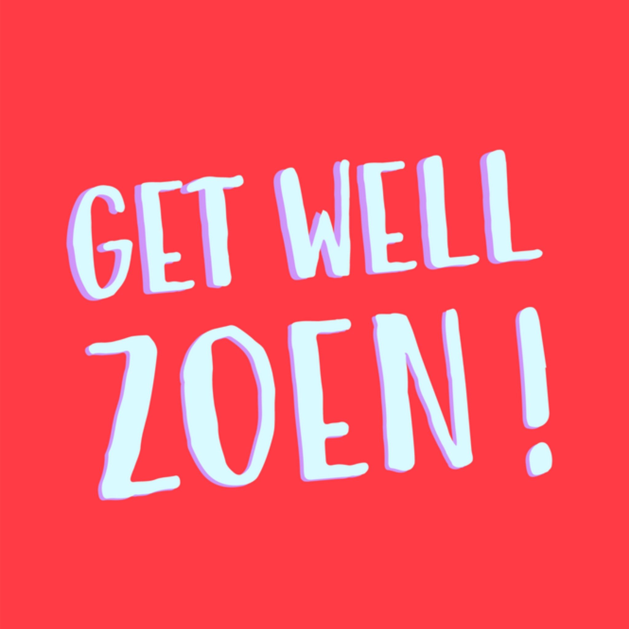 Greetz Beterschapskaart Get well zoen! Vierkant